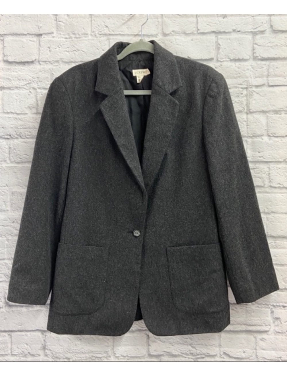 J. Crew Dark Charcoal Wool Single-Button Blazer